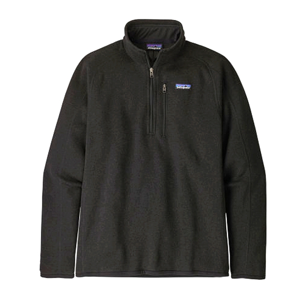 Patagonia Men's Better Sweater Quarter-Zip Fleece Black Pullover, size XL